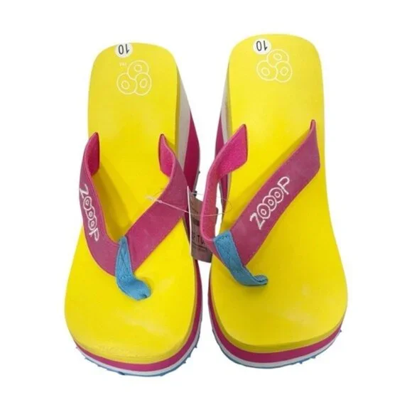 NEW Vintage Y2k 90s Retro Zooop Chunky Platform Flip Flop Sandals Size 10 - Picture 7 of 10